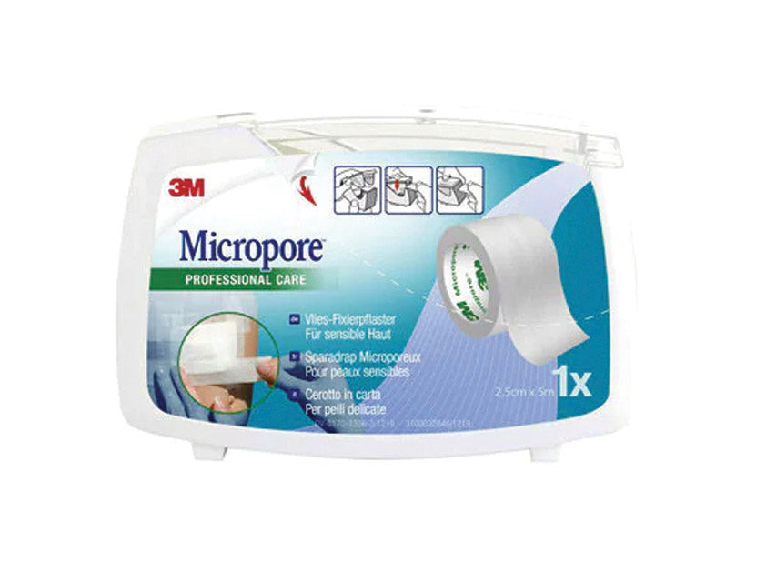 3M™ Micropore™ com dispensador - h 25 mm × 5 m - 1530NP-1SD