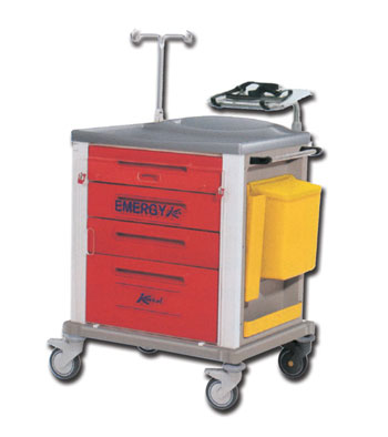 Carrinho em tecnopolímeros Emergência com 4 gavetas - 82 × 64 × h 100 cm