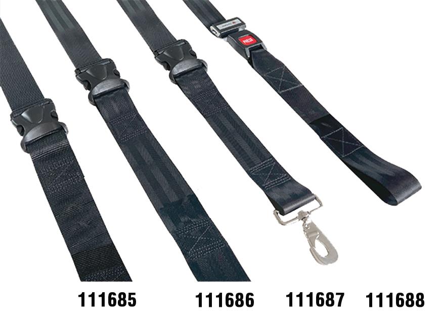 Cinta de Imobilização Tipo B8 em poliéster preto com gancho