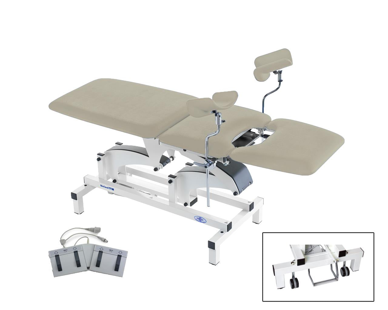 TEST PLUS UROGYN marquesa eléctrica multiusos de três secções com rodas - Bege