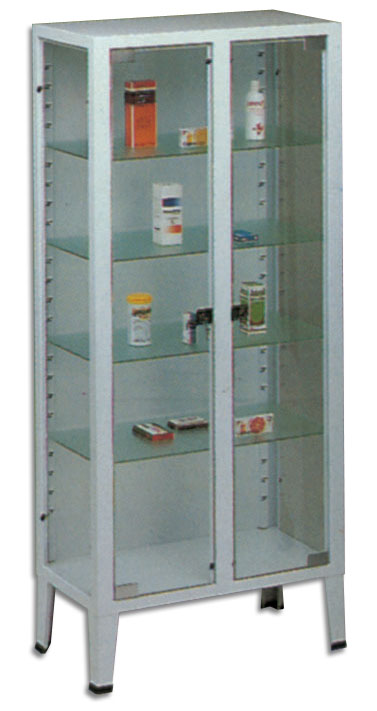 Vitrina 2 portas e 4 prateleiras - vidro temperado