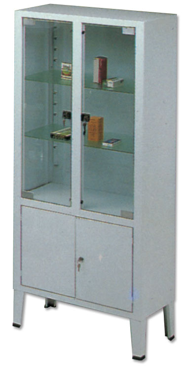 Vitrina 4 portas e 3 prateleiras - vidro temperado