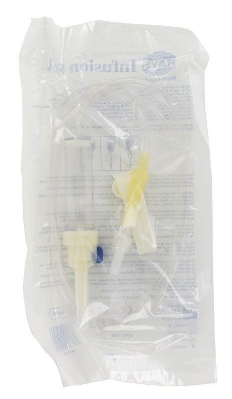 Tubo para terapias de infusão Luer Lock em pvc, câmara de gotejamento - em poly-bag