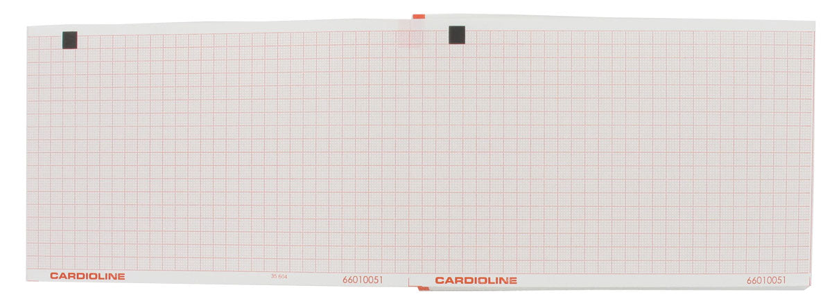 Papel térmico original Cardioline ecg z-fold para ECG 100+ e 100S, 100 × 150mm × 180 f. 10 peças