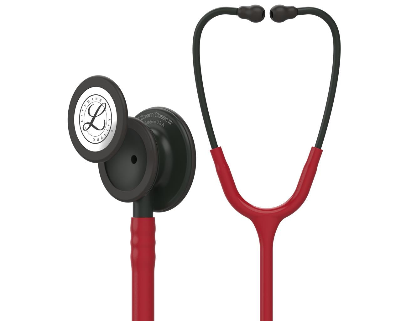 Estetoscópio Littmann Classic III - 5868 - bordô acabamentos pretos
