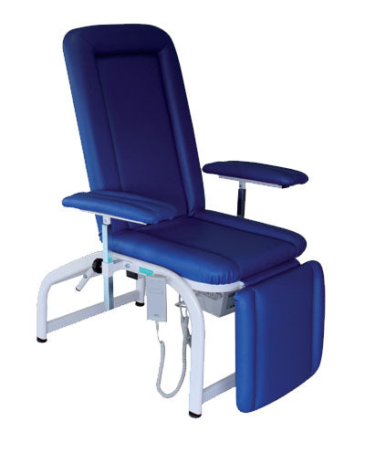 Cadeira de extração eléctrica com Trendelenburg azul