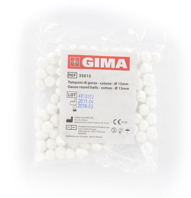 Tampões redondos de gaze em algodão - Ø 15 mm