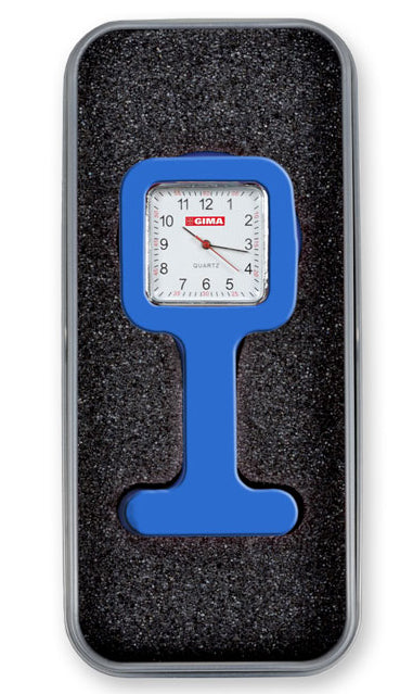 Relógio quadrado para enfermeiros com caixa - azul