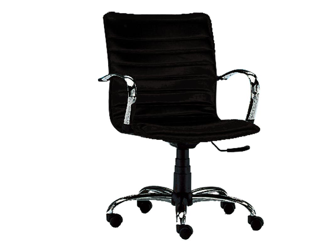 Cadeira Elite com encosto - em skay- preto