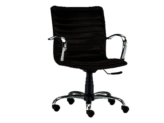 Cadeira Elite com encosto - em skay- preto