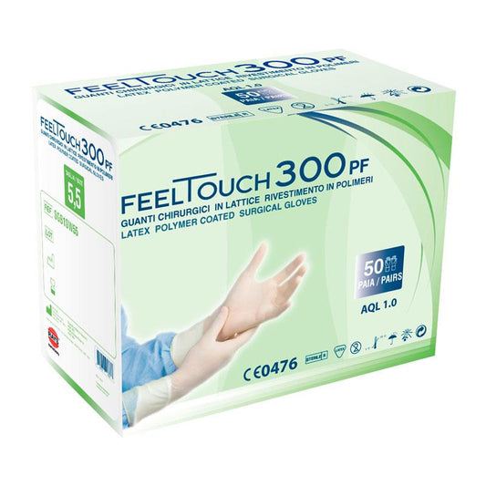 Luvas cirúrgicas estéreis de látex sem pó FEELTOUCH 300 PF - 8,5