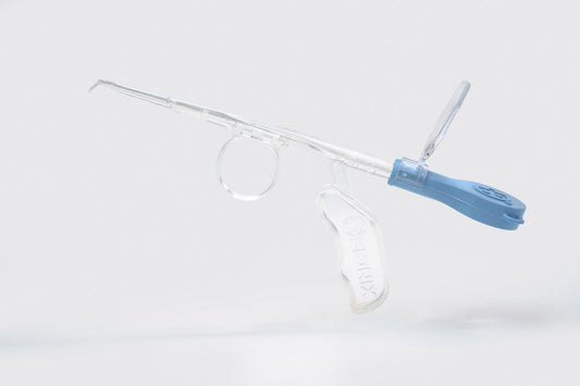 Curetas ORL transparentes articuladas com iluminador LED e lente