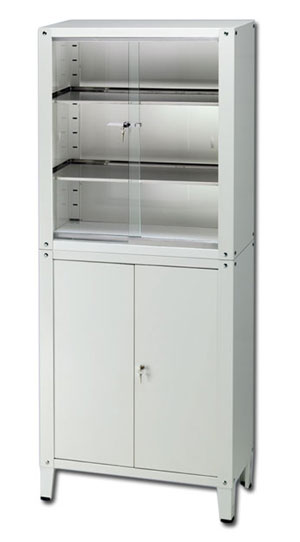 Armário para medicamentos e instrumentos 4 portas (2 de correr, 2 com dobradiças)