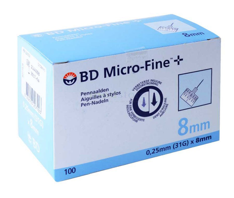 Agulhas BD Micro-Fine™+ - 31G × 8 mm