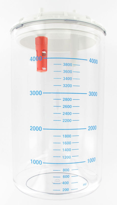 5l garrafa com tampa para aspiradores - autoclave - plástico