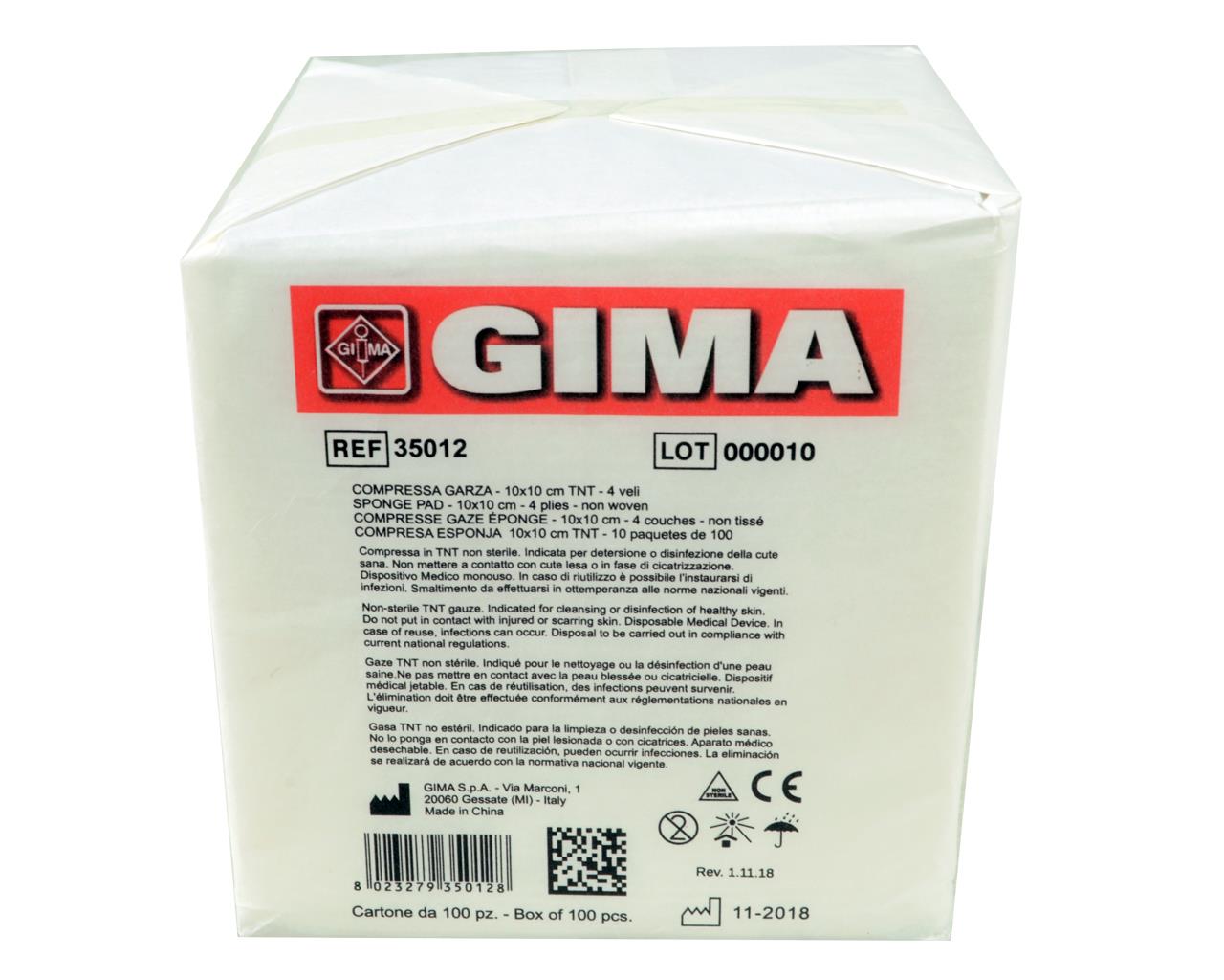 Compressas de gaze TNT 4 capas - 10 × 10 cm