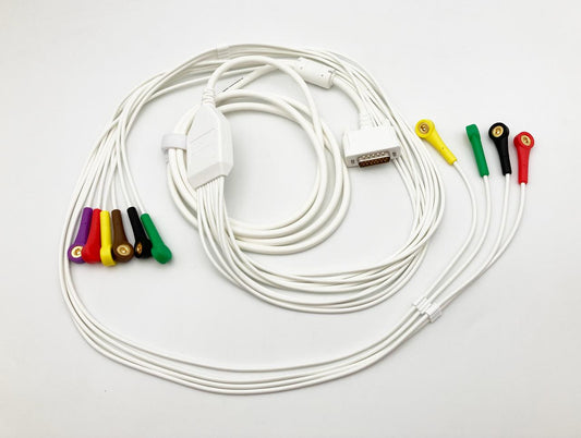 Cabo ecg 10 terminações para Ecg Cardioline® com terminais de botão