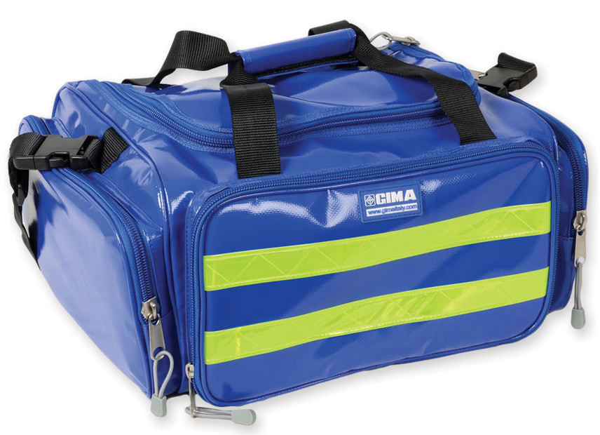 Saco emergência de poliéster revestido em PVC - azul