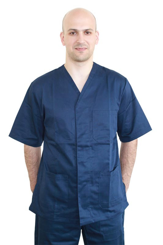 Túnica com botões automáticos unisex - azul - XXL