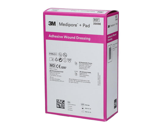 3M™ Medipore™ + Pad 3569E Penso em TNT estéril com compressa - 10 × 15 cm