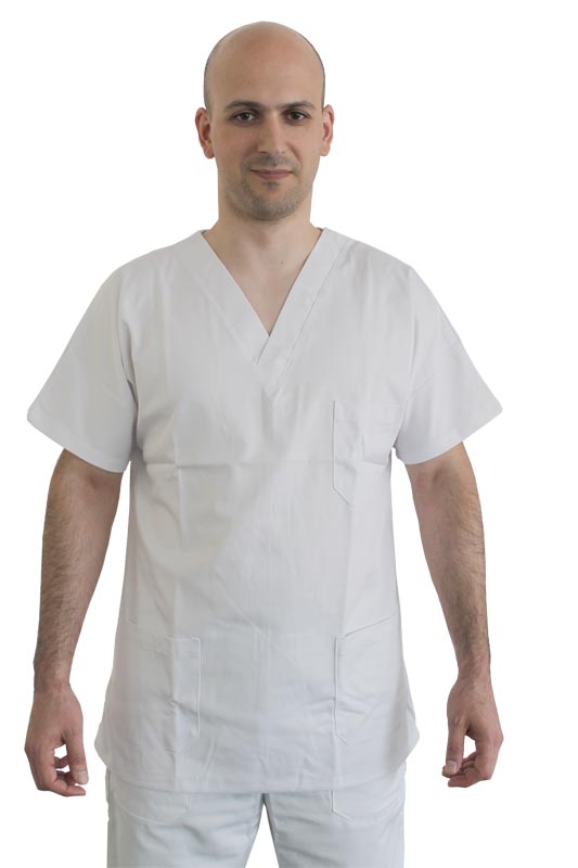 Casaca de algodão misto unisex - branca - Tamanho 58/60