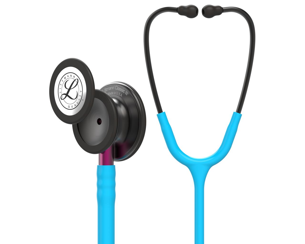 Estetoscópio Littmann Classic III - 5872 - turquesa acabamento fumo e violeta