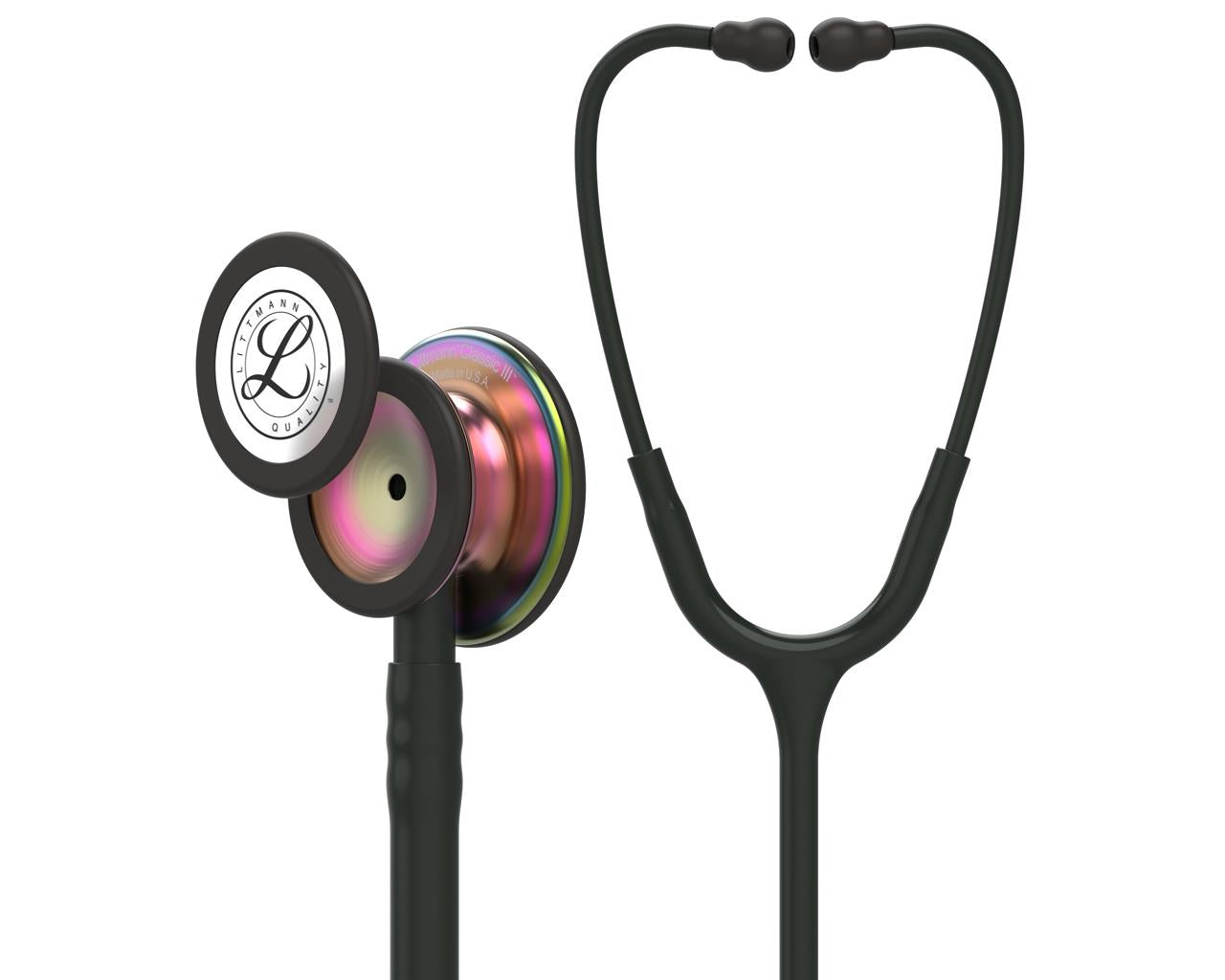 Estetoscópio Littmann Classic III - 5870 - preto acabamento arco-íris
