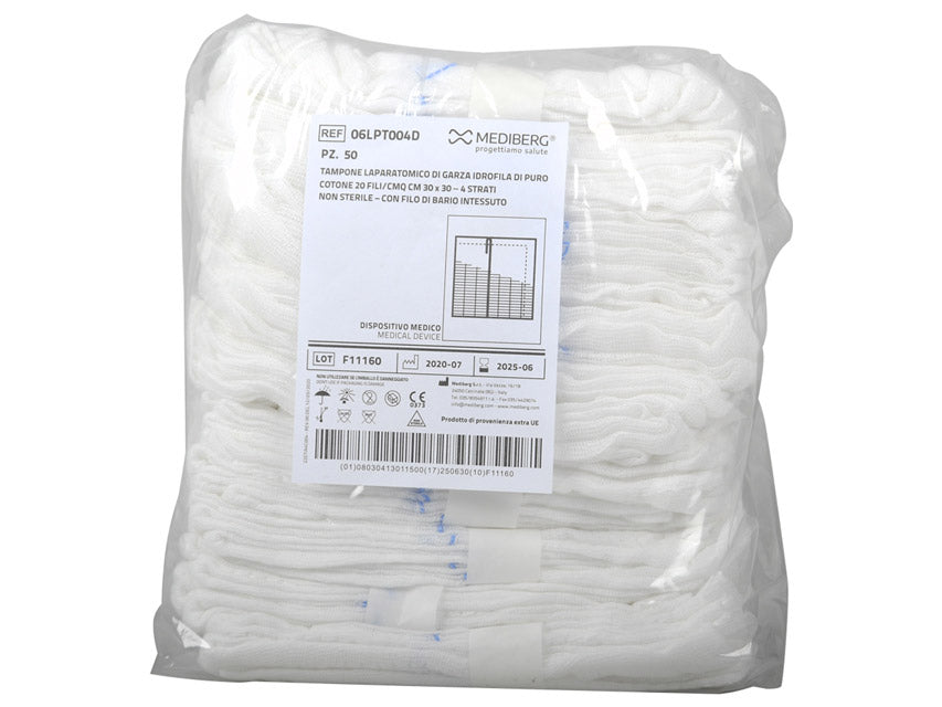 Gaze de laparotomia 4 folhas 30 × 30 cm