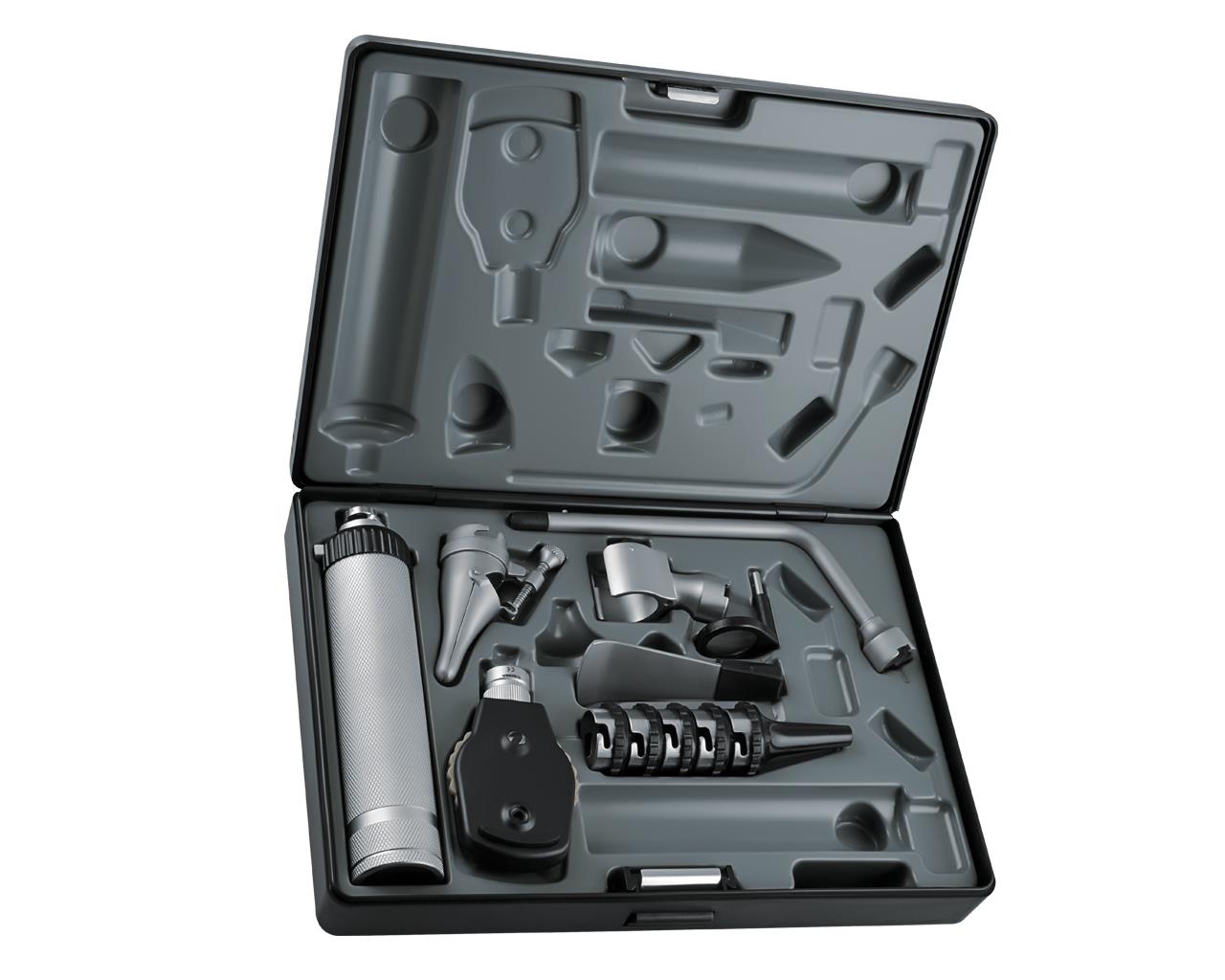 Conjunto de diagnóstico veterinário de xénon com oto cirúrgico e oftálmico- estojo de plástico