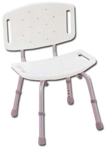 Cadeira de banho com encosto e altura ajustável