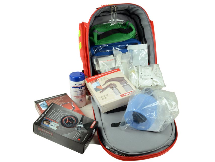 Mochila de emergência GIMA 12 revestida em PVC - vermelho