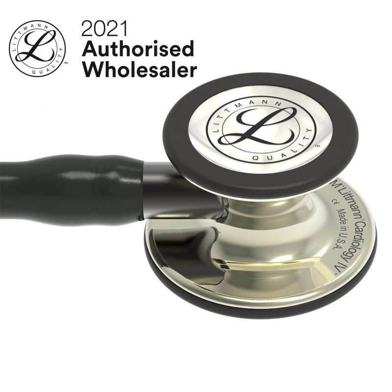 Estetoscópio Littmann Cardiology IV - 6179 - preto/champanhe acabamentos fumo