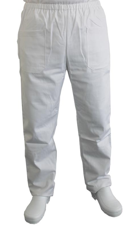 Calças de algodão misto unisex - branco - Tamanho 46/48