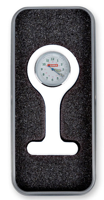 Relógio redondo para enfermeiros com caixa - branco