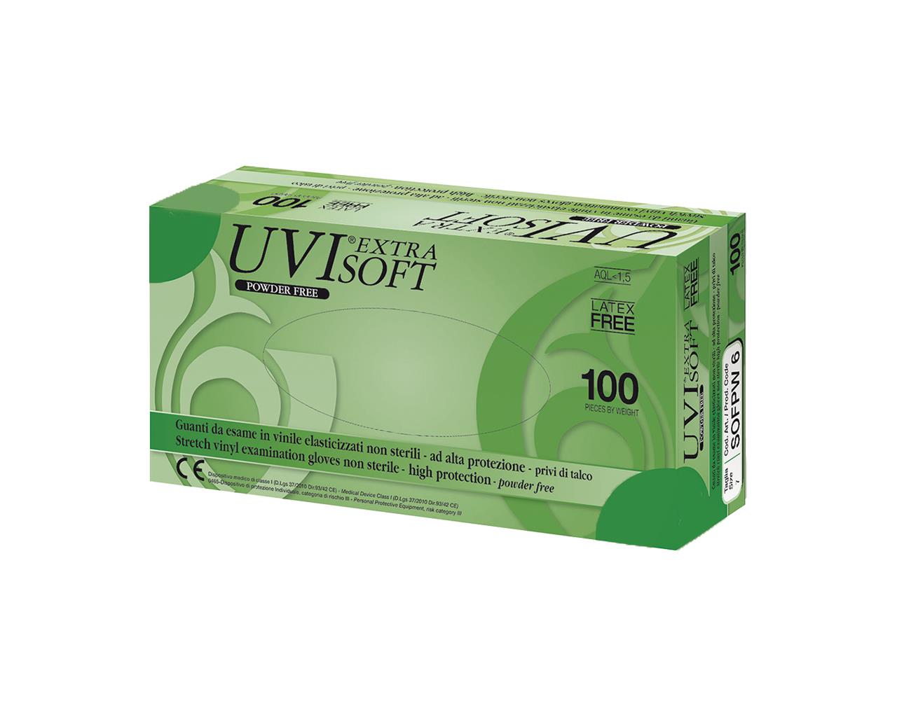 Luvas elásticas de vinil sem pó grandes