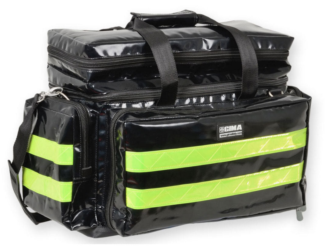 Bolsa para emergência em cordura e PVC - preta - média