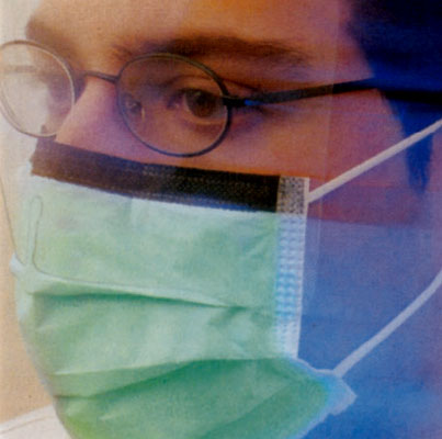 Máscara cirúrgica Maskop com viseira e elásticos - verde