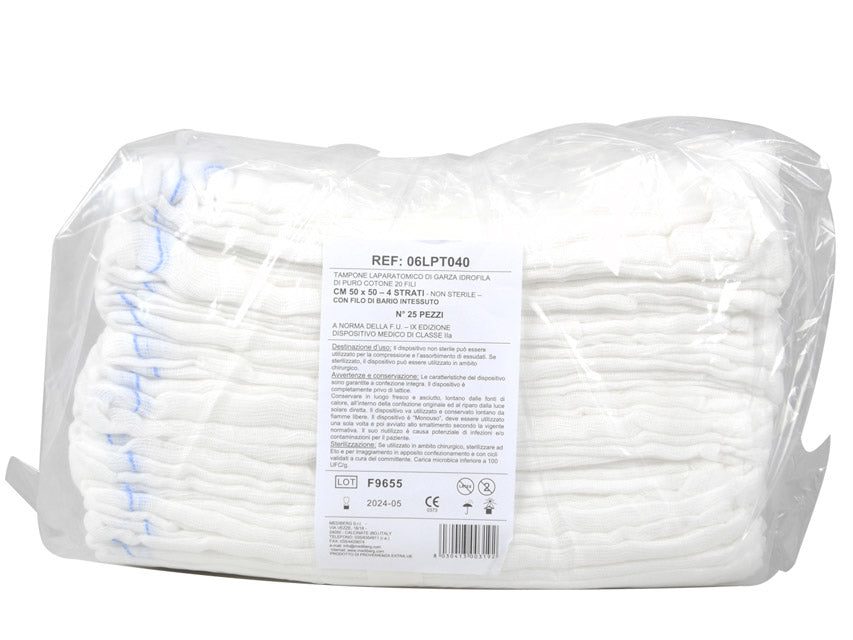 Gaze de laparotomia 4 folhas 50 × 50 cm