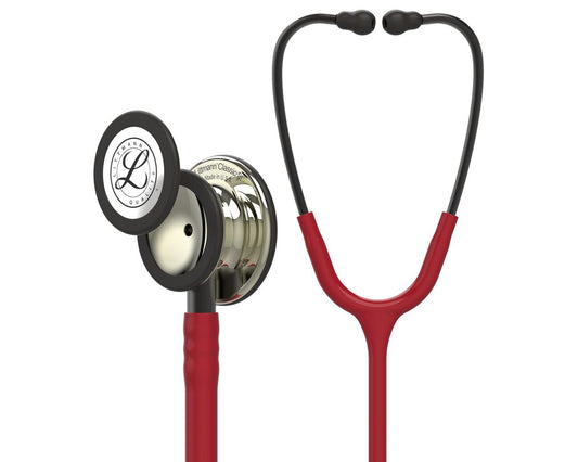 Estetoscópio Littmann Classic III - 5864 - bordô acabamentos champanhe