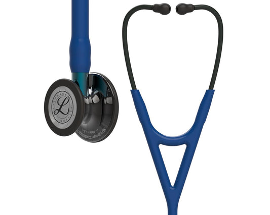 Estetoscópio Littmann Cardiology IV - 6202 - azul marinho acabamentos preto fumo brilhante