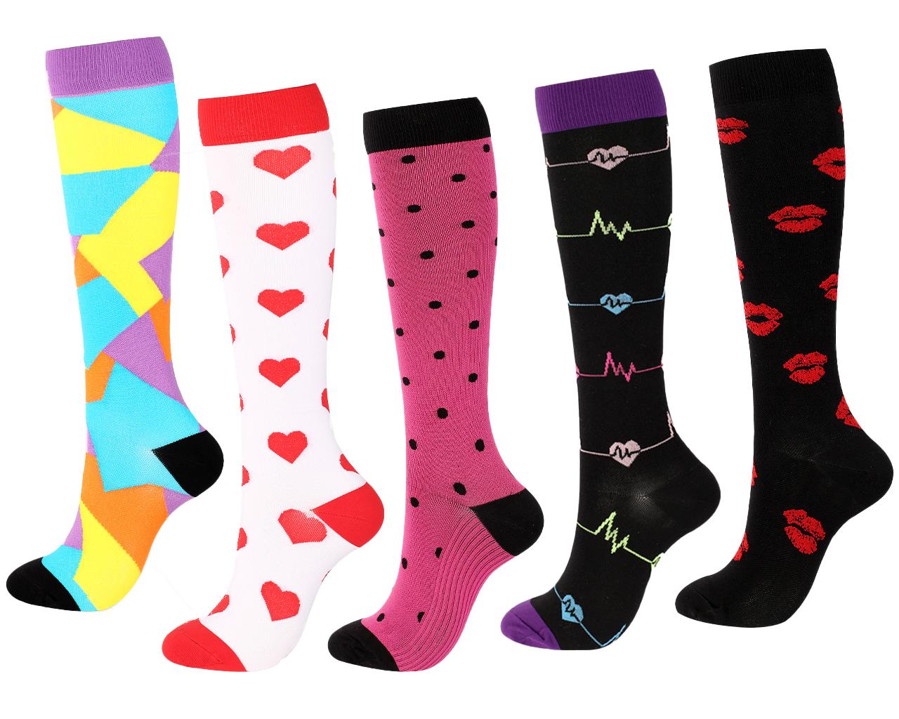 Meias de compressão gradual Funny Kiss - tamanho S-M