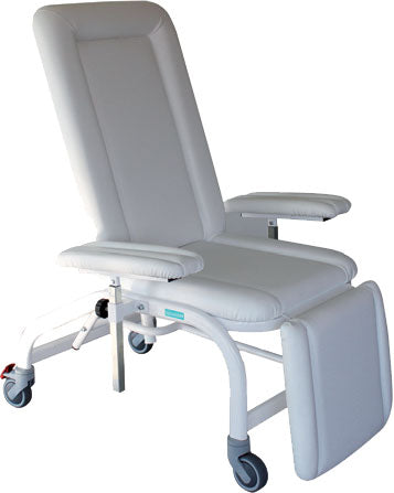 Cadeira de extracção de rodas com Trendelenburg branca