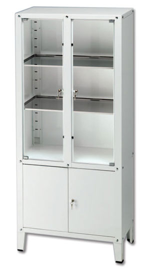 Armário para medicamentos e instrumentos 4 portas com dobradiças