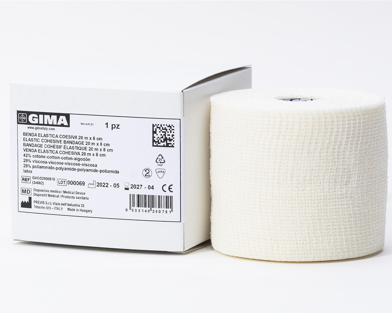 Ligadura coesiva elástica - 20 m × 8 cm
