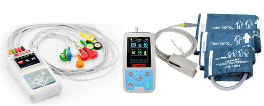 Holter de pressão arterial 24 h com SpO2 + 24 h Holter ecg Gima com software