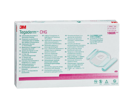 3M™ Tegaderm™ CHG 1660R Penso de fixação IV - 7 × 8,5 cm