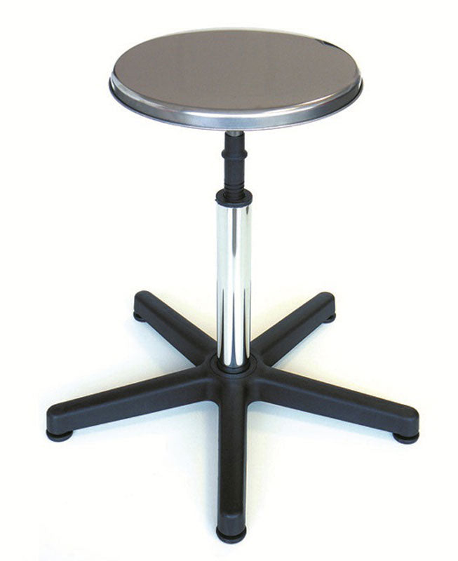 Escabelo - Assento em aço inox - alumínio pé
