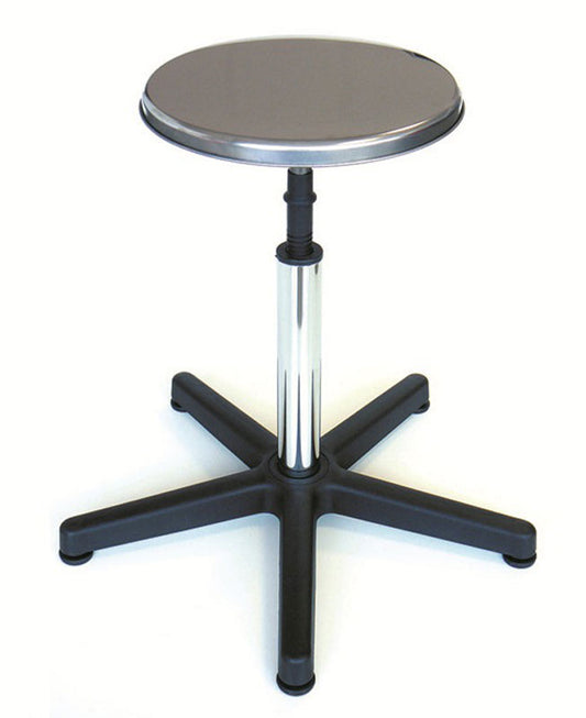 Escabelo - Assento em aço inox - alumínio pé