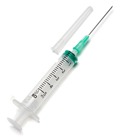 Seringas BD Emerald™ 5 ml com agulha montada, cone Luer concêntrico 21G × 1 ½” - 0,8 × 40 mm - verde