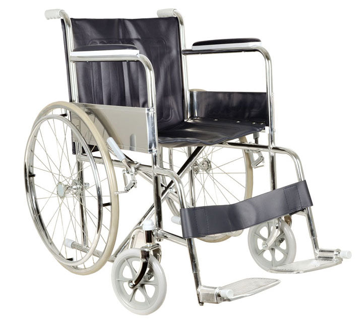 Cadeira de rodas dobrável com rodas maciças - assento 46 cm